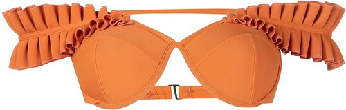 Andrea Iyamah Mulan Ruffle Strap Bikini Top Orange Glami Si