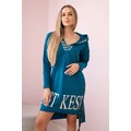 Kesi Hooded dress with navy print