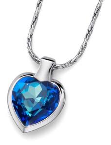 Obesek s kristali Swarovski Oliver Weber Heart Bermuda Blue 11616-BLU
