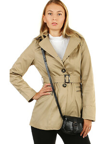 Glara Women's cotton trench coat with buckle