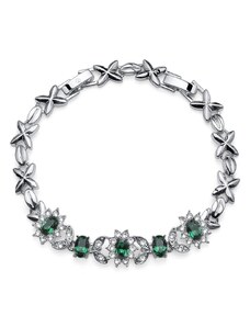 Zapestnica s kristali Swaroski Oliver Weber Princess emerald