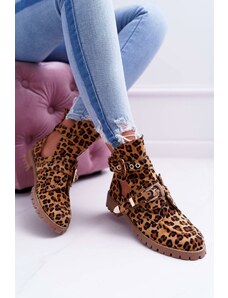 Kesi Women's Lu Boo Ankle Boots Suede Cutout Leopard Rock Girl