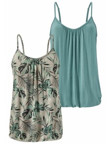 LASCANA Top bež / zelena