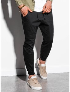 Ombre Clothing Moške platnene jogger hlače Jordie črna P885
