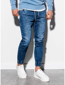 Ombre Clothing Moške džins hlače joggers Reynard temno jeans P907 (OM-PADJ-0106)