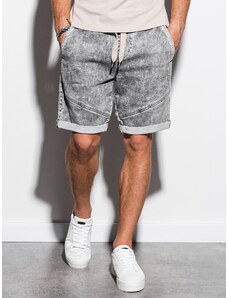 Ombre Clothing Moške jeans kratke hlače Stray siva W219