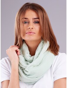 Fashionhunters Green airy scarf with decorative nozzles