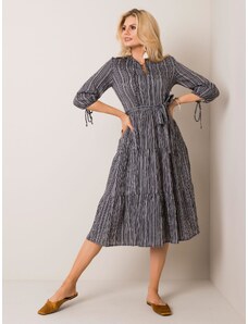 Fashionhunters Dress with gray and black stripes