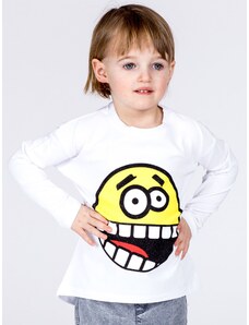 Fashionhunters Cotton children's blouse with white emoticon print