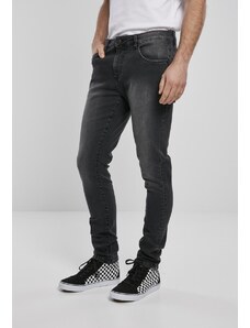 UC Men Slim Fit Zip Jeans Genuine Black Washed