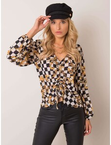 Fashionhunters Black and ecru blouse by Blaire