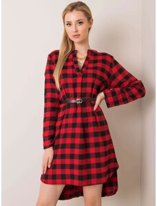 Fashionhunters Red and black flannel dress