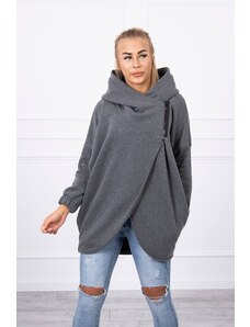 Kesi Sweatshirt with short zipper graphite melanż