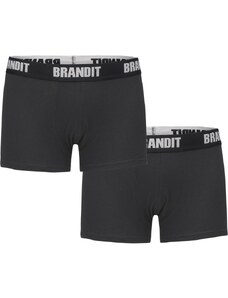 Brandit Boxer Shorts Logo 2er Pack Black/Black