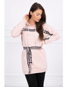 Kesi Dress decorated with tape with inscriptions dark powder pink