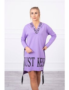 Kesi Dress with hood and purple print
