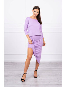 Kesi Asymmetrical dress, 3/4 sleeves light purple