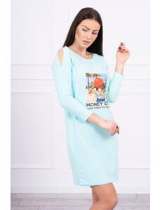 Kesi Dress with print Honey girl mint