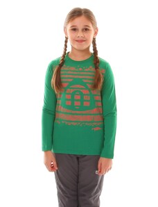 Nordblanc Zelena otroška bombažna majica z dolgimi rokavi SURGE