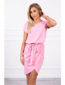 Kesi Tied dress with clutch bottom light pink color