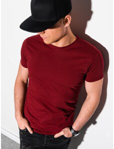 Ombre Clothing Moška basic majica Elis temno rdeča S1370
