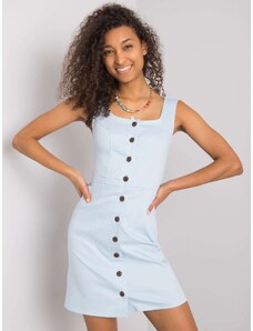 Fashionhunters Light blue dress with buttons