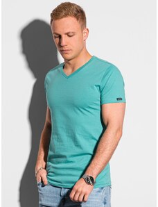 Ombre Clothing Moška basic majica Oliver turkizna S1369