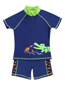 PLAYSHOES UV-zaščita 'Krokodil' modra / neonsko zelena / oranžna / bela