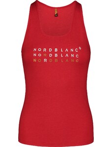 Nordblanc Rdeča ženska bombažna majica brez rokavo MINIMALIST