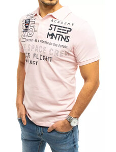 Moška polo majica s tiskom, roza Dstreet