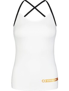 Nordblanc Bela ženska fitness majica brez rokavov STRAPPY