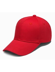 Ombre Clothing Enostavna rdeča kapa s šiltom H086