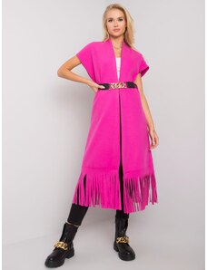 Fashionhunters Pink coat with Forl fringe