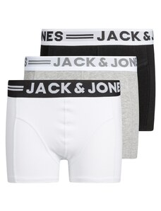 Jack & Jones Junior Spodnjice pegasto siva / črna / bela