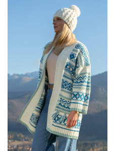 Glara Wool cardigan with Norwegian pattern