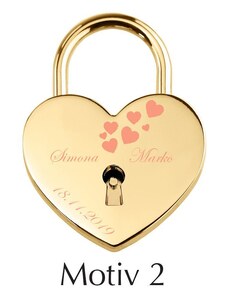 Carissimi Ljubezenska ključavnica z gravuro "srce - zlata" (različni motivi)