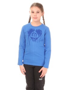 Nordblanc Modra otroška bombažna majica z dolgimi rokavi ADORING