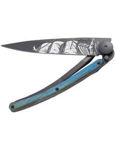 Žepni nož Deejo 1GB159 Tattoo 37g, Blue Beech, Corsair