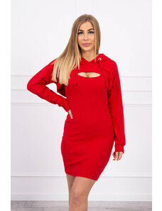 Kesi Dress with sweatshirt red