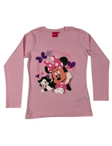 Setino Dekliška majica z dolgimi rokavi - Minnie Mouse roza