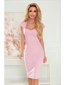 Numoco Ženska midi obleka Helaifleur pudrasto roza