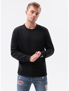 Buďchlap Preprost črn pulover brez kapuce B978