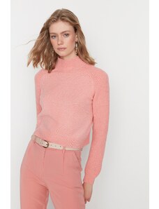Trendyol Pink stand-up pulover za pletenine