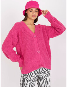 Fashionhunters RUE PARIS pink oversize long sleeve cardigan