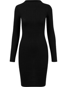 UC Ladies Ženska rebrasta obleka URBAN CLASSICS - črna