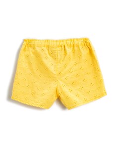 Koton Embroidered Scalloped Shorts with Elastic Waist Cotton