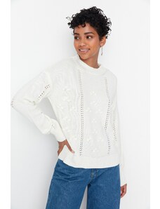 Trendyol pulover - Ecru - Regular fit