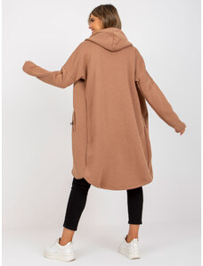 Fashionhunters Basic light brown sweatshirt Tina RUE PARIS with pockets