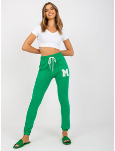 Fashionhunters Women's green sweatpants slim fit fit
