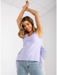 Fashionhunters Women's purple top with fringed straps